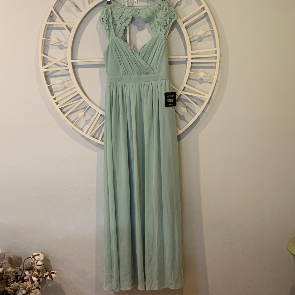 Lulu's Sage Green Lace Maxi Dress